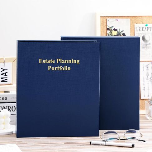 Estate Planning Portfolio 3 Ring Binders with Tabs and Slipcase Faux Leather Business Binder, Holds 30 Sheets 8.5" x 11" Paper for Office Corporate Legal Document Organizer(Green, 1 Pc) in Saudi Arabia