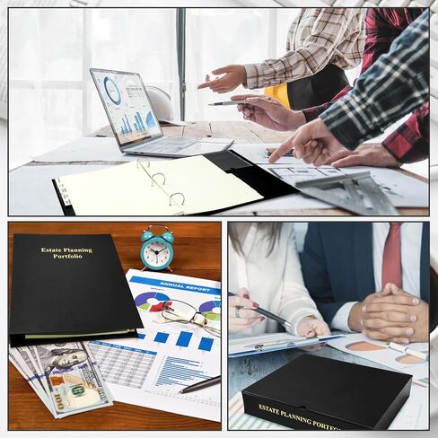 Estate Planning Portfolio 3 Ring Binders with Tabs and Slipcase Faux Leather Business Binder, Holds 30 Sheets 8.5" x 11" Paper for Office Corporate Legal Document Organizer(Green, 1 Pc) in Saudi Arabia