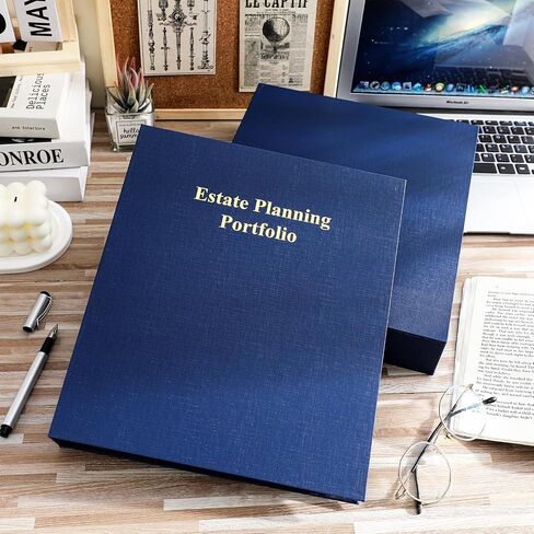 Estate Planning Portfolio 3 Ring Binders with Tabs and Slipcase Faux Leather Business Binder, Holds 30 Sheets 8.5" x 11" Paper for Office Corporate Legal Document Organizer(Green, 1 Pc) in Saudi Arabia