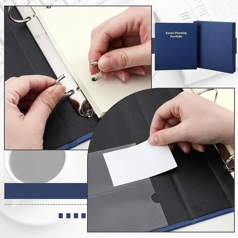 Estate Planning Portfolio 3 Ring Binders with Tabs and Slipcase Faux Leather Business Binder, Holds 30 Sheets 8.5" x 11" Paper for Office Corporate Legal Document Organizer(Green, 1 Pc) in Saudi Arabia