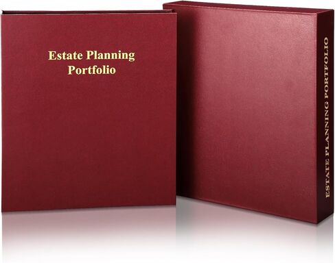 Estate Planning Portfolio 3 Ring Binders with Tabs and Slipcase Faux Leather Business Binder, Holds 30 Sheets 8.5" x 11" Paper for Office Corporate Legal Document Organizer(Green, 1 Pc) in Saudi Arabia