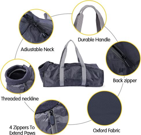 Cat Backpack Pet Out Bag Portable Cat with Puppet Cat Bag Open Zipper Bag, Let The Cat Get More Company, Oxford Cloth, with Elastic Pocket - Black in Kuwait