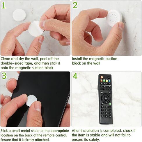 Prasacco 8 Pieces Magnetic Remote Control Holder, Self-Adhesive Wall Mount Remote Holder Remote Control Organizers for Tv Backside as Well as Tv Fan and Air Conditioner Remote Controls in Saudi Arabia