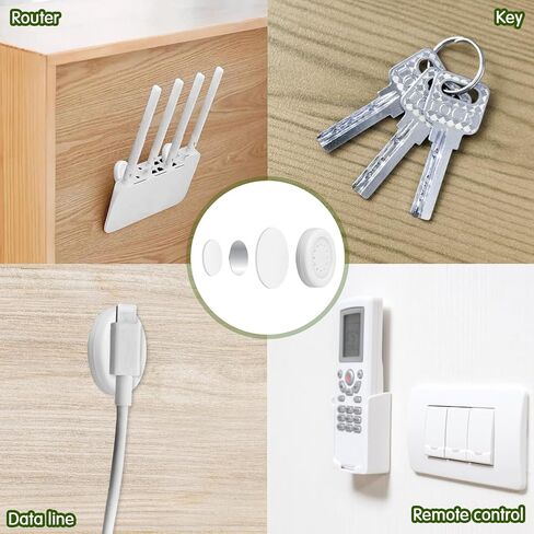 Prasacco 8 Pieces Magnetic Remote Control Holder, Self-Adhesive Wall Mount Remote Holder Remote Control Organizers for Tv Backside as Well as Tv Fan and Air Conditioner Remote Controls in Saudi Arabia