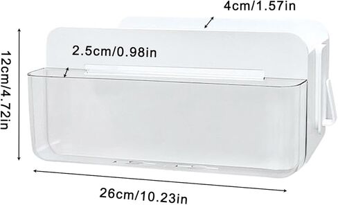 SUNFICON حامل لاصق كبير للتحكم عن بعد بطبقتين صندوق منظم للتخزين على الحائط مع خطاف وحدة تحكم مشغل وسائط التلفزيون العالمي، العلبة المنزلية والمكتب بجانب السرير ومنضدة بيضاء in Kuwait