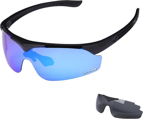 Cycling Sunglasses Polarized Sports Sunglasses With Magnetic Interchangeable Lens for Cycling, Running, Baseball, Fishing in Saudi Arabia