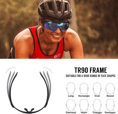 Cycling Sunglasses Polarized Sports Sunglasses With Magnetic Interchangeable Lens for Cycling, Running, Baseball, Fishing in Saudi Arabia
