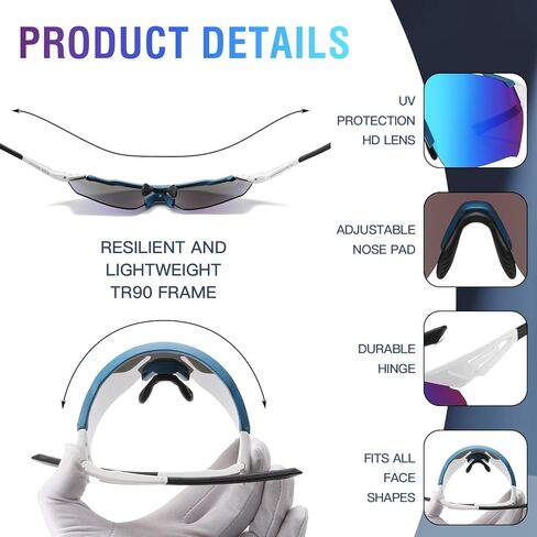DUCO الدراجات النظارات الشمسية للرجال النساء نظارات شمسية رياضية الأشعة فوق البنفسجية 400 حماية TR90 البيسبول القيادة الصيد نظارات شمسية 0038 in Kuwait