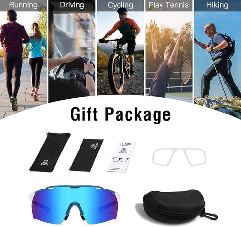 DUCO الدراجات النظارات الشمسية للرجال النساء نظارات شمسية رياضية الأشعة فوق البنفسجية 400 حماية TR90 البيسبول القيادة الصيد نظارات شمسية 0038 in Kuwait