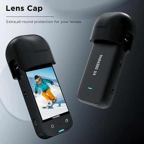 واقي عدسة CYNOVA Insta 360 X4 مع واقي شاشة Insta 360 X4 لملحقات Insta360 X4، غطاء عدسة Insta 360 X4 بتصميم سيليكون متين لملحقات Insta 360 X4 in Kuwait