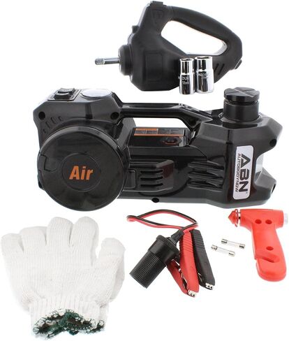 ABN 3-in-1 Electric 3-Ton Car Hydraulic Floor Jack, Tire Inflator Air Pressure Gauge, Impact Wrench Automotive Service in Saudi Arabia