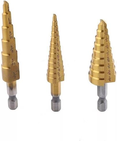 Nxtop 3 Piece Step Drill Bit Set with Pouch - Impact Driver Compatible - 28 Sizes in Saudi Arabia