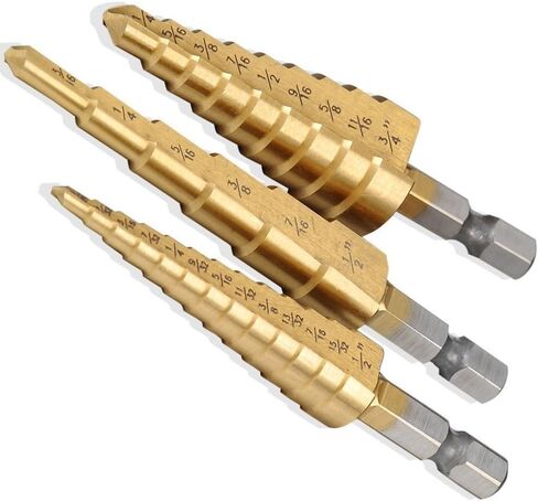 Nxtop 3 Piece Step Drill Bit Set with Pouch - Impact Driver Compatible - 28 Sizes in Saudi Arabia