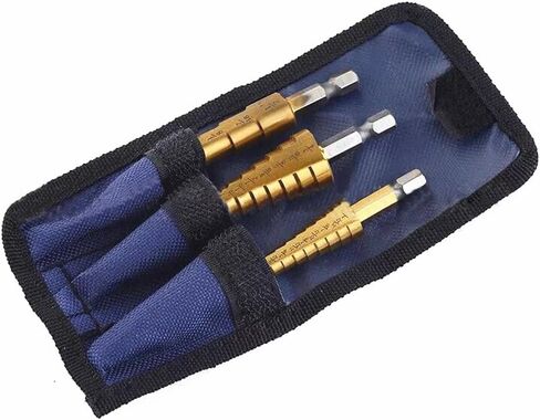 Nxtop 3 Piece Step Drill Bit Set with Pouch - Impact Driver Compatible - 28 Sizes in Saudi Arabia