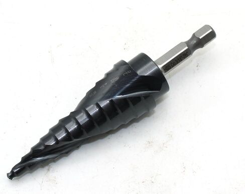 TEMO Black AITiN Coated M35 Cobalt Smooth Step Drill Spiral Flute, 12 Size from 3/16 Inch to 7/8 Inch, 1/4 Inch Hex Shank in Saudi Arabia