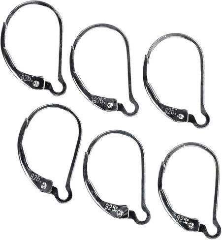 3-Pairs Sterling Silver Heart Leverback Earring Findings in Kuwait