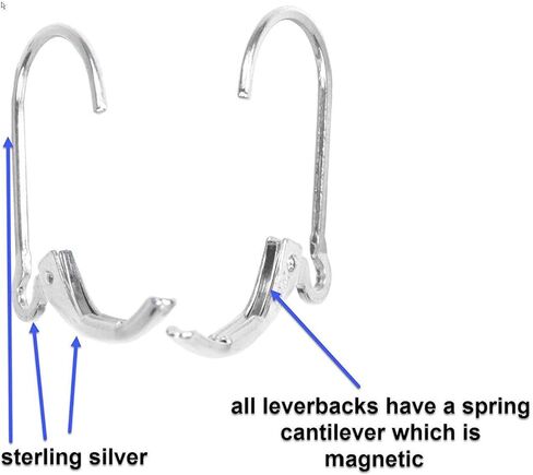 3-Pairs Sterling Silver Heart Leverback Earring Findings in Kuwait