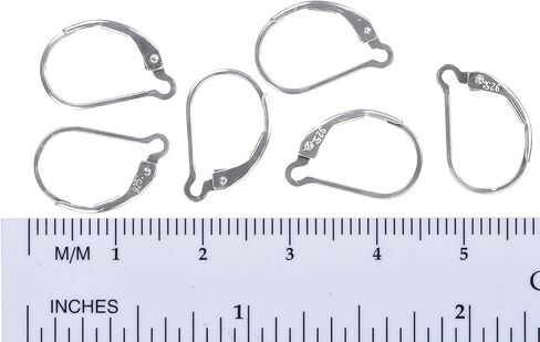 3-Pairs Sterling Silver Heart Leverback Earring Findings in Kuwait