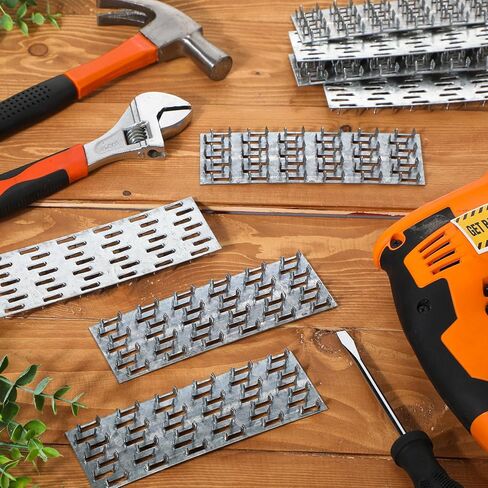 Yaocom 50 Pcs Pronged Truss Plate 2 x 6 Inch Roofing Nails Flat Mending Plates Galvanized Steel Repair Tie Roof Bracket Truss Connector with 20 Ga Thick 8 mm Nail Teeth for Wood Timber Roofing Stud in Saudi Arabia