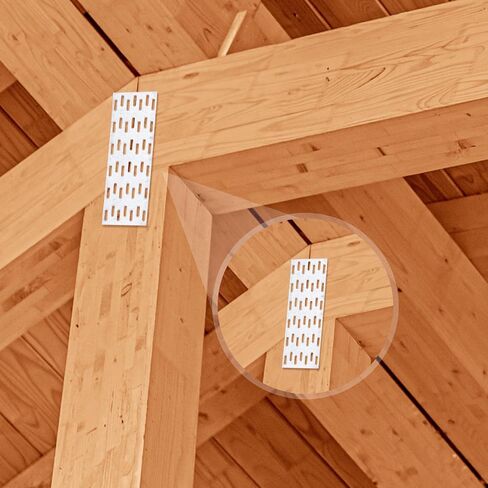 Yaocom 50 Pcs Pronged Truss Plate 2 x 6 Inch Roofing Nails Flat Mending Plates Galvanized Steel Repair Tie Roof Bracket Truss Connector with 20 Ga Thick 8 mm Nail Teeth for Wood Timber Roofing Stud in Saudi Arabia