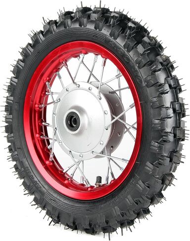 SUNQIAO CRF50 Wheels, 2.50-10 Tyres and Tube for CRF50 XR50 SSR 50cc 110cc 125cc Dirt Pit Bike 1.40-10 Alloy Rim, 10" Drum Brake Shoe(Red) in Saudi Arabia