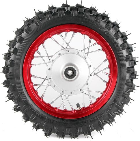 SUNQIAO CRF50 Wheels, 2.50-10 Tyres and Tube for CRF50 XR50 SSR 50cc 110cc 125cc Dirt Pit Bike 1.40-10 Alloy Rim, 10" Drum Brake Shoe(Red) in Saudi Arabia