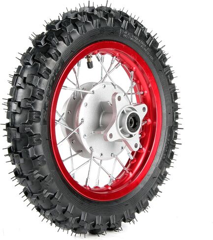 SUNQIAO CRF50 Wheels, 2.50-10 Tyres and Tube for CRF50 XR50 SSR 50cc 110cc 125cc Dirt Pit Bike 1.40-10 Alloy Rim, 10" Drum Brake Shoe(Red) in Saudi Arabia