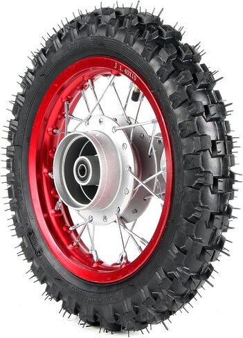 SUNQIAO CRF50 Wheels, 2.50-10 Tyres and Tube for CRF50 XR50 SSR 50cc 110cc 125cc Dirt Pit Bike 1.40-10 Alloy Rim, 10" Drum Brake Shoe(Red) in Saudi Arabia