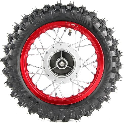 SUNQIAO CRF50 Wheels, 2.50-10 Tyres and Tube for CRF50 XR50 SSR 50cc 110cc 125cc Dirt Pit Bike 1.40-10 Alloy Rim, 10" Drum Brake Shoe(Red) in Saudi Arabia