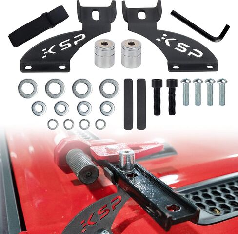 KSP Jack Mount Hood Hinge Door Hinge Bracket Anti-Theft mouting for 2007-2018 JK,2018+JL Offroad Black in Saudi Arabia