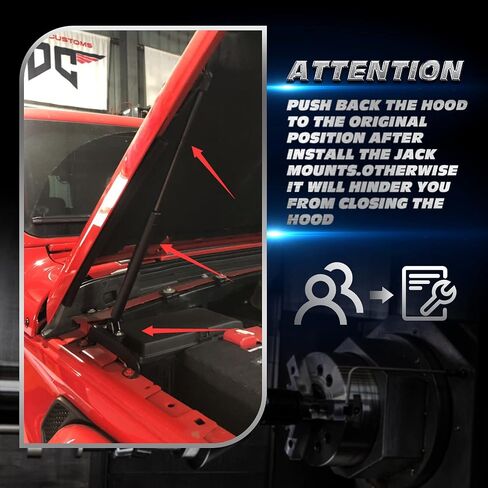 KSP Jack Mount Hood Hinge Door Hinge Bracket Anti-Theft mouting for 2007-2018 JK,2018+JL Offroad Black in Saudi Arabia