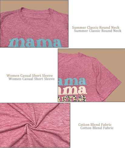 Mama Shirts for Women Cute Mama Letter Graphic Tee Shirts Summer Casual Short Sleeve Tops in Saudi Arabia