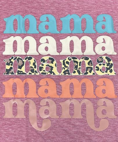 Mama Shirts for Women Cute Mama Letter Graphic Tee Shirts Summer Casual Short Sleeve Tops in Saudi Arabia
