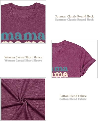 Mama Shirts for Women Cute Mama Letter Graphic Tee Shirts Summer Casual Short Sleeve Tops in Saudi Arabia
