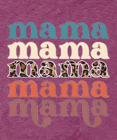 Mama Shirts for Women Cute Mama Letter Graphic Tee Shirts Summer Casual Short Sleeve Tops in Saudi Arabia