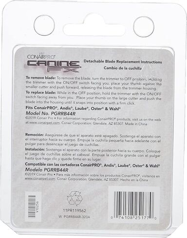CONAIRPRO dog & cat Canine FX Steel and Ceramic Blade Replacement for Palm Pro Micro Trimmer, 1-Inch (PGRRB44R) in Saudi Arabia