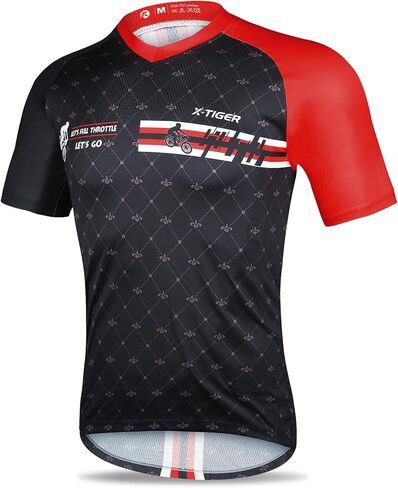 تي شيرت رجالي لركوب الدراجات من X-TIGER، تي شيرت MTB Bike Road Bike، قميص ركوب الدراجات سريع الجفاف in Kuwait