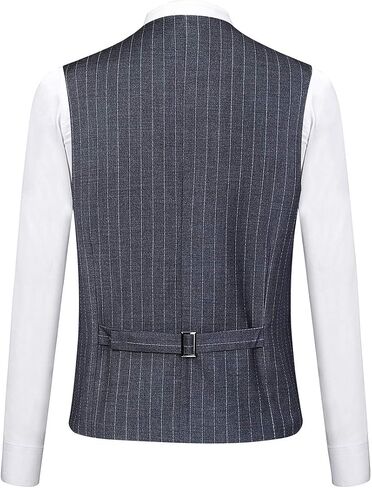 Mens Slim Fit Business Vest Dress Stiped Tux Waistcoat in Saudi Arabia