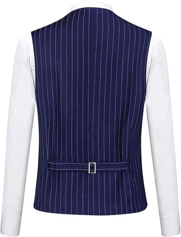 Mens Slim Fit Business Vest Dress Stiped Tux Waistcoat in Saudi Arabia