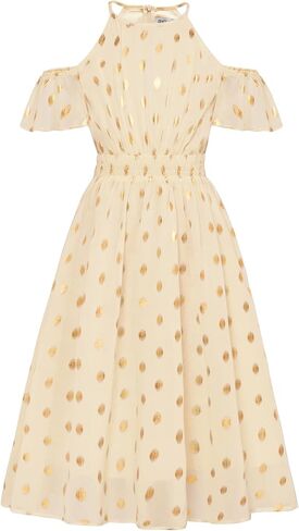 GRACE KARIN Girls Spring Summer Dress Size 10-12 Halter Neck Off Shoulder A Line Swing Twirl Ruffle Party Maxi Yellow Dress Formal Dress in Saudi Arabia