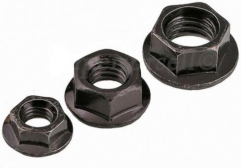 M10 x 1.50 Thread Flange Nut, Steel, Black Zinc Finish by Metal Spacers Online (50 Pack) in Saudi Arabia