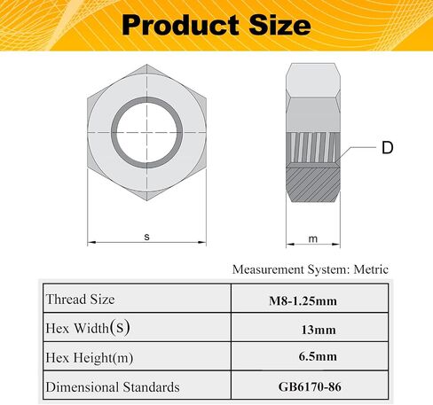 M8-1.25 Hex Nuts, Carbon Steel, Black Oxide, M8 x 1.25mm Hex Drive, Grade 8.8, Metric, Right Hand, 13mm/0.5" Width, 6.5mm/0.25" Height, Replacement Nut with Plastic Case for DIY Home Mechanism 23 Pack in Saudi Arabia