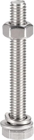 uxcell M6 x 40mm Hex Head Screws Bolts, Nuts, Flat & Lock Washers Kits, 304 Stainless Steel Fully Thread Hexagon Bolts 6 Sets in Saudi Arabia