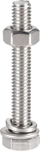 uxcell M6 x 40mm Hex Head Screws Bolts, Nuts, Flat & Lock Washers Kits, 304 Stainless Steel Fully Thread Hexagon Bolts 6 Sets in Saudi Arabia