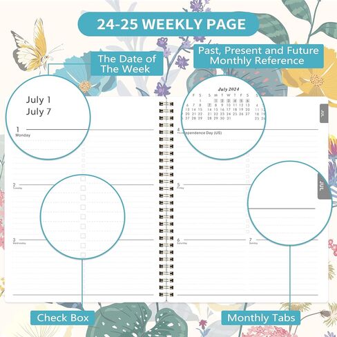 Youthamazing Planner 2024-2025 - JULY 2024 - JUNE 2025, 8" x 10", Planner 2024-2025 Weekly and Monthly, 2024-2025 Academic Planner Spiral Bound in Saudi Arabia