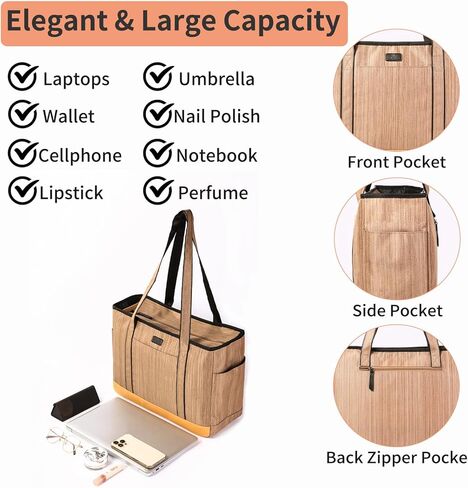 حقيبة كمبيوتر محمول من Monanller مقاس 15.6 بوصة ذات سعة كبيرة ومقاومة للماء وخفيفة الوزن ومحفظة للعمل والمكتب والسفر in Kuwait