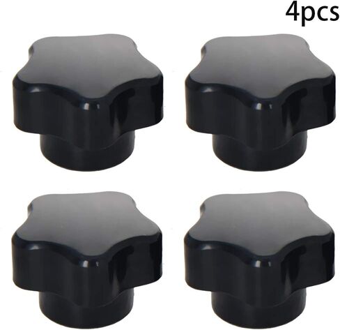 Bettomshin 2Pcs M8 Star Shape Knob Female Thread Nut Galvanized Screw Black Baklite Screw-On for Lathe Machine, Mechanical Equipment, Instrument and Apparatus,Industry Equipment in Saudi Arabia