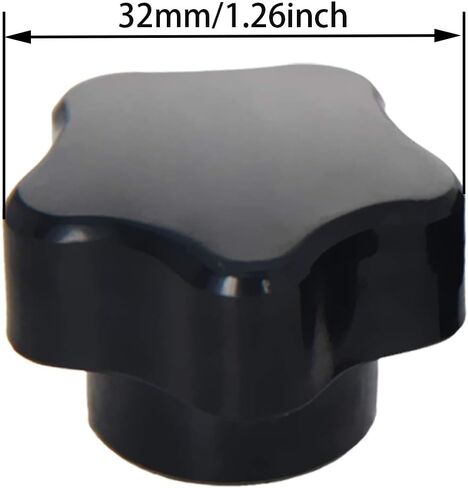 Bettomshin 2Pcs M8 Star Shape Knob Female Thread Nut Galvanized Screw Black Baklite Screw-On for Lathe Machine, Mechanical Equipment, Instrument and Apparatus,Industry Equipment in Saudi Arabia