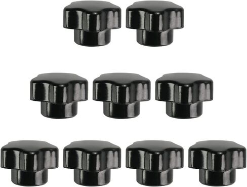 Bettomshin 2Pcs M8 Star Shape Knob Female Thread Nut Galvanized Screw Black Baklite Screw-On for Lathe Machine, Mechanical Equipment, Instrument and Apparatus,Industry Equipment in Saudi Arabia