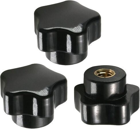 Bettomshin 2Pcs M8 Star Shape Knob Female Thread Nut Galvanized Screw Black Baklite Screw-On for Lathe Machine, Mechanical Equipment, Instrument and Apparatus,Industry Equipment in Saudi Arabia